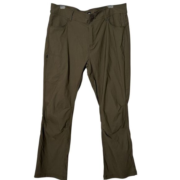 prAna Halle Straight Pant II Womens 16‎ Green Outdoor Hiking Cargo Performance - Picture 1 of 14
